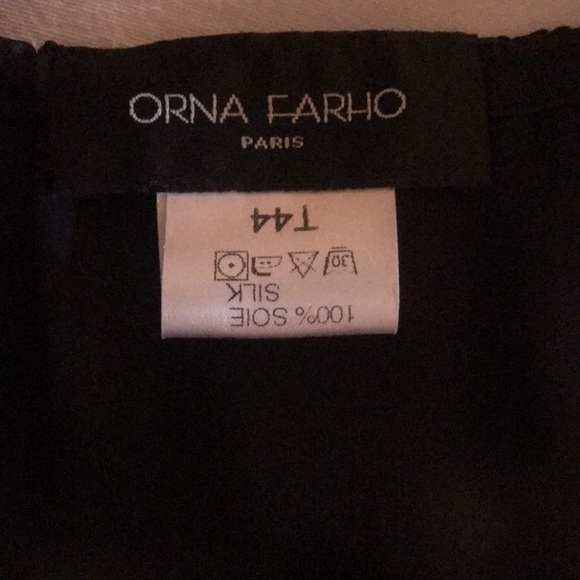 Orna Farho Black Meline 100% Silk Gown Size T44 eu - US 8 - Picture 14 of 14